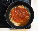 レトルトミートソースの煮込みハンバーグ作り方3写真