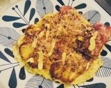 簡単☆小麦粉と余ったサラダでお好み焼き風作り方4写真