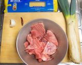 マグロのあらと下仁田ねぎのパスタ作り方1写真