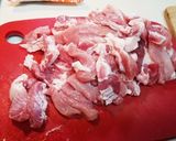 豚肩ロースとパプリカの彩り細切り味噌炒め作り方1写真