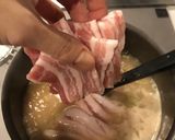長ネギと豚バラの味噌汁作り方8写真