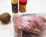 お弁当おかず　ひき肉ジャガカレー味作り方1写真