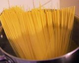 お店で食べたキムチベーコンクリームパスタ作り方1写真