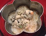 立春　節分　おもてなし　梅型お花ご飯作り方1写真
