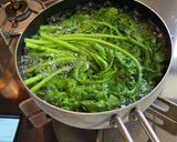 超簡単、春菊のおかかポン酢和え作り方1写真