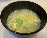 中途半端なキャベツで作る暖か卵スープ作り方8写真