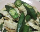 三分でサラダチキンとおくらの炒め物作り方8写真