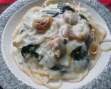 ほうれん草とベビーほたてのクリームパスタ作り方2写真