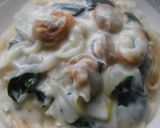 ほうれん草とベビーほたてのクリームパスタ作り方3写真