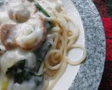 ほうれん草とベビーほたてのクリームパスタ作り方4写真