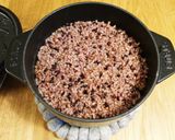 鍋で炊く玄米ごはん もち麦 黒米入り作り方6写真