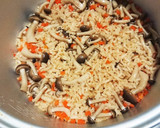 【男飯】しめじの炊き込みご飯【Wだし】作り方4写真