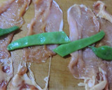モロッコインゲンの、豚肉生姜醤油づけまき作り方3写真