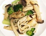 エリンギとブロッコリーのパスタ風うどん作り方8写真