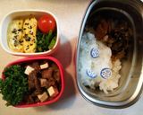 タンパク質多めお弁当㉒焼肉と春菊ごま和え作り方9写真