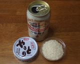 非常食★やきとり缶で鶏めし　アルミ缶炊飯作り方1写真