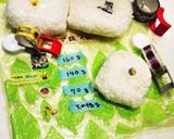 料理中のお肉で、お握り作り方12写真