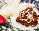料理中のお肉で、お握り作り方14写真