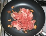 乾燥小松菜と牛こまのペペロンチーノ炒め作り方16写真