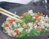 菜の花と鶏ひきのガパオライス作り方3写真