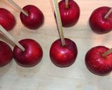 りんご飴、ブルーベリー飴、プチトマト飴作り方2写真