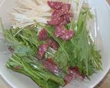 レンジで簡単、水菜とえのきとサラミ和え作り方3写真
