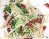 レンジで簡単、水菜とえのきとサラミ和え作り方4写真