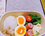 ゆで卵とウインナーとポテトサラダ弁当作り方5写真