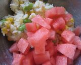 簡単すいかレシピ♪ポテトサラダinスイカ作り方5写真