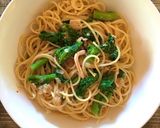菜の花と塩辛のパスタ【柚子胡椒ペペロン】作り方5写真
