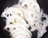 水菜とれんこんの梅かつお和え作り方1写真