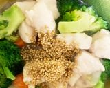 全てレンジ胸肉根菜のからし味噌味蒸し煮作り方14写真