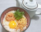 鮭明太と卵黄の出汁茶漬け♡作り方2写真