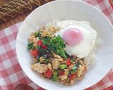 菜の花と鶏ひきのガパオライス作り方5写真