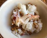 納豆とカニカマ天の混ぜご飯作り方3写真