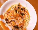 豚バラしゃぶしゃぶ肉の甘いトマトスパ♪作り方10写真