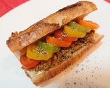 キーマカレーとトマトのバケットサンド作り方3写真