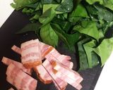 ほうれん草とベーコンのペペロンチーノ♡作り方1写真