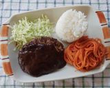 銀座はと屋のハンバーグナポリタンセット♪作り方5写真