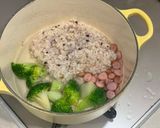 ブロッコリーとソーセージの春色リゾット風作り方2写真
