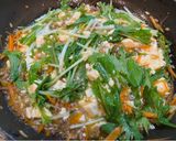 ひき肉と豆腐のピリ辛麻婆風水菜添え作り方5写真