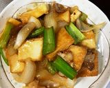 厚揚げ、豚ばら玉ねぎ小松菜であんかけ炒め作り方8写真