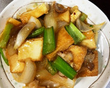 厚揚げ、豚ばら玉ねぎ小松菜であんかけ炒め作り方8写真