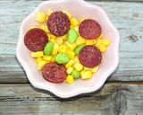 サラミとコーンと枝豆のナッツチーズがけ作り方3写真