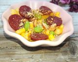 サラミとコーンと枝豆のナッツチーズがけ作り方4写真