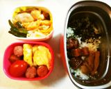 タンパク質多めお弁当㉔鶏バーグと鮪の角煮作り方12写真