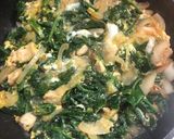 縮みほうれん草たっぷり親子丼作り方5写真