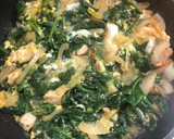 縮みほうれん草たっぷり親子丼作り方5写真