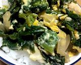 縮みほうれん草たっぷり親子丼作り方6写真