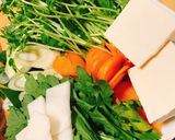 葉っぱたくさん。豆苗香り鍋。作り方3写真